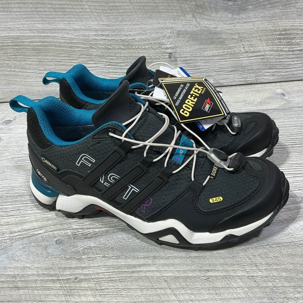 Adidas Terrex Fast X GTX Black Blue Athletic Shoes Womens Size 6 G64506 NEW